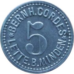 5 Pfennig - Lette Bernh. Cordes