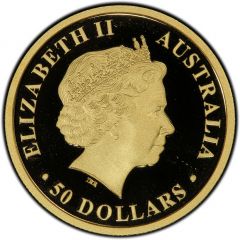 50 Dollars - Elizabeth II 4th Portrait - Dolphin - Gold Bullion Coin
