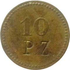 10 Pfennig Werth-Marke, Countermarked `PZ`