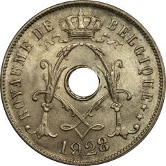 25 Centimes - Albert I French text