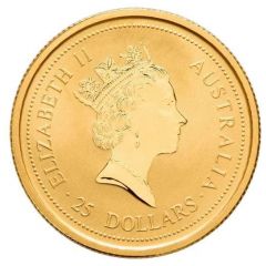 25 Dollars - Elizabeth II 3rd Portrait - Australian Kangaroo - Gold Bullion Coin