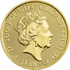 100 Pounds - Elizabeth II Falcon of Plantagenets, 1 oz Fine Gold