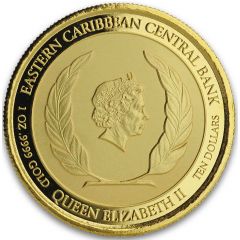 10 Dollars - Elizabeth II Emerald Isle of the Caribbean, Coloured