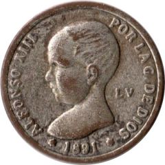 1 Peseta - Alfonso XIII replica , 1891