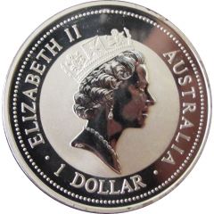 1 Dollar - Elizabeth II 3rd Portrait - Kookaburra - Silver
