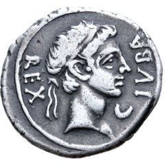 Denarius - Juba II and Cleopatra Selene Caesarea