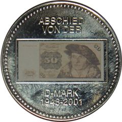 Medal - Goodbye German Currency 50 Deutsche Mark