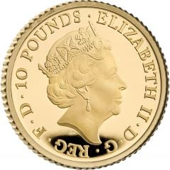 10 Pounds - Elizabeth II 5th portrait, 1/10 oz Fine Gold