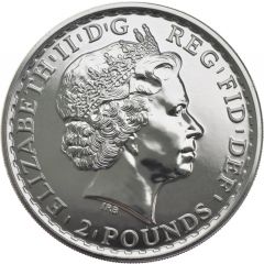 2 Pounds - Elizabeth II 4th portrait, 1 oz Fine Silver