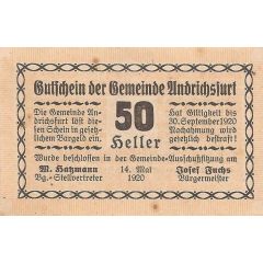 50 Heller Andrichsfurt