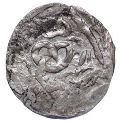 Double dirham - temp. Toqta `Pointed quatrefoil // plain circle` Ukek