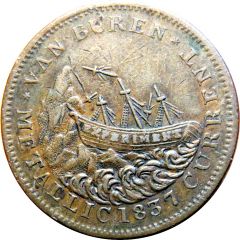 Hard Times Token - Van Buren / Webster Ship token