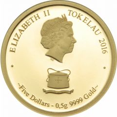 5 Dollars - Elizabeth II Year of the Monkey