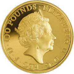 100 Pounds - Elizabeth II 5th portrait, 1 oz Fine Gold