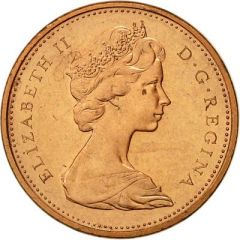 1 Cent - Elizabeth II 2nd portrait, heavy type