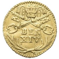 1/2 Scudo d`Oro - Benedetto XIV St. Peter - Head