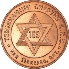Masonic Penny - Temiscaming Chapter No. 169 New Liskeard, Ontario