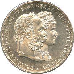 2 Gulden - Francis Joseph I Silver Wedding Jubilee
