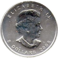 5 Dollars - Elizabeth II Maple leaf and Inukshuk, Silver
