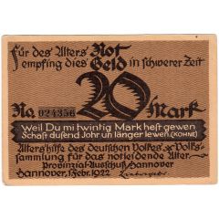 20 Mark Altershilfe des deutschen Volkes