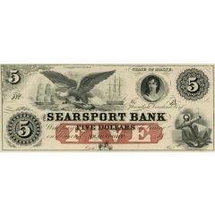 5 Dollars Searsport Bank - Maine