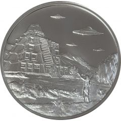 1 Ounce Silver - Intaglio Mint UFOs over Teotihuacan