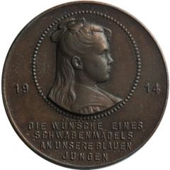 Satyrical propaganda medal - Irmgard the Swabian girl and the sucesses of the Uboat U9