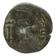 4 Maravedis - Joanna and Charles I Countermarked palm leaf