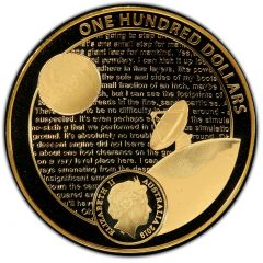 100 Dollars - Elizabeth II 4th Portrait - 50th Anniversary of Lunar Landing - Gold Proof