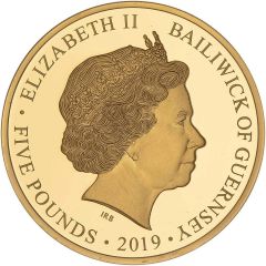 5 Pounds - Elizabeth II D-Day Landing 21.20, Gold Proof