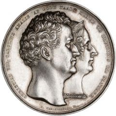 Medal - Christian VIII Royal couple anointing, large version, silver issue