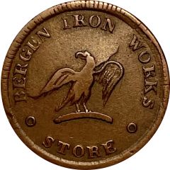 Hard Times Token - Bergen Iron Works, circles Lakewood, NJ