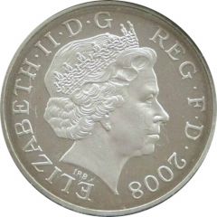 1 Penny - Elizabeth II 4th portrait, Royal Shield, Silver Piedfort