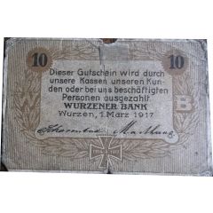 10 Pfennig Wurzener Bank