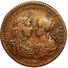 Jeton - Louis XIV and Marie-Thérèse d`Autriche - Entrée du Légat à Paris