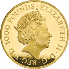 1000 Pounds - Elizabeth II Una and The Lion, Gold Proof