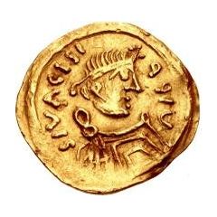 1 Tremissis In the name of Maurice Tiberius, Messy bust