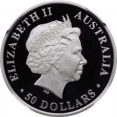50 Dollars - Elizabeth II 4th Portrait - Koala - Platinum
