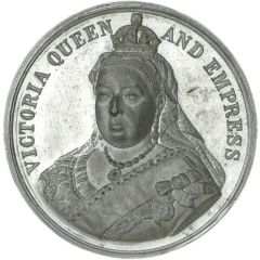 Medal - Victoria Diamond Jubilee; Brookes & Adams; white metal, 44mm