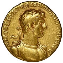 Aureus - Hadrian P M TR P COS II SALVS AVG, Salus