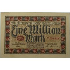1 000 000 Mark Württembergische Notenbank