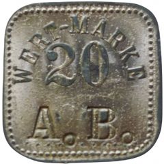 20 Pfennig Wert-Marke, Countermarked `A.B.`