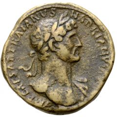 Sestertius - Hadrian PONT MAX TR POT COS II LIBERALITAS AVG S C, Annona
