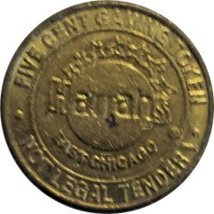 5 Cent Gaming Token - Harrah's Casino East Chicago, Indiana