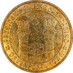 50 Cent Gaming Token - President Riverboat Casino - Smokestacks Davenport, Iowa
