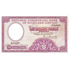 100 Pounds National Commercial Bank of Scotland