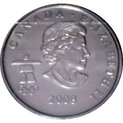 25 Cents - Elizabeth II Alpine Skiing, colored