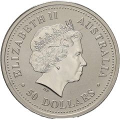 50 Dollars - Elizabeth II 4th Portrait - Koala - Platinum