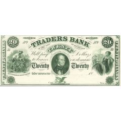 20 Dollars Traders Bank of Virginia