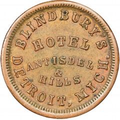 Civil War Merchant Token - Blindbury`s Hotel Detroit, MI